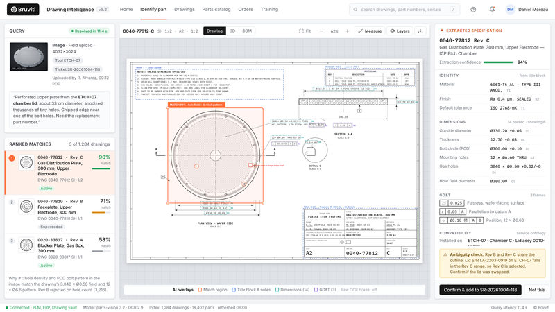 Deployment screen: Parts Identification from Blueprints